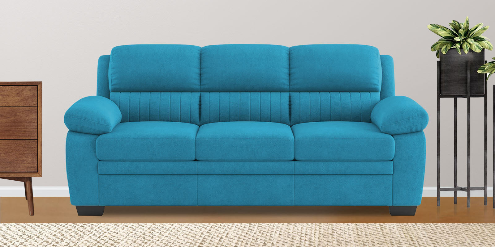 Miranda Velvet 3 Seater Sofa in Aqua blue Colour