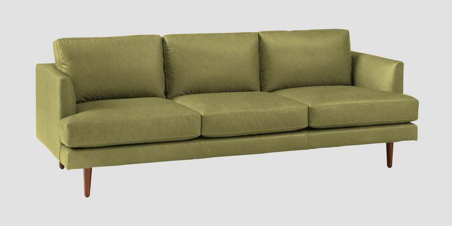 Sterio Leatherette 3 Seater Sofa In Spring Green Colour - Febonic Living