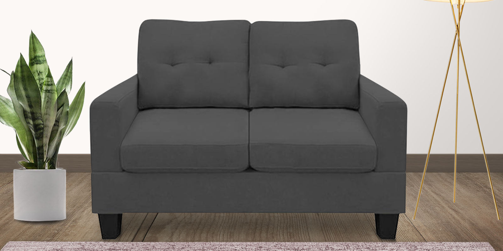 Thomas Fabric 2 Seater Sofa in Charcoal Grey Colour