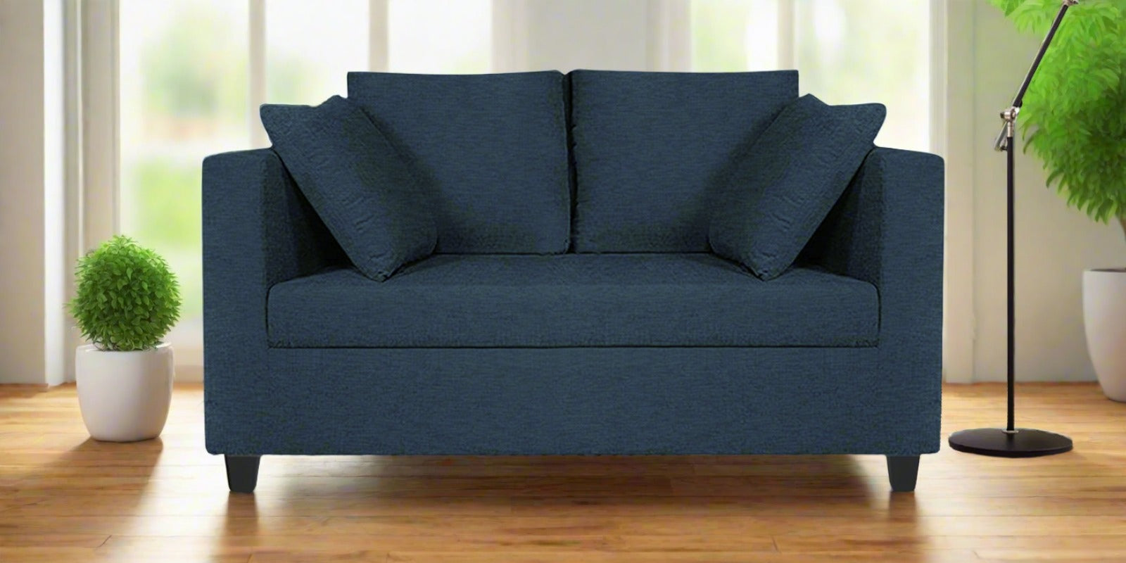 Nuska Fabric 2 Seater Sofa In Light Blue Colour - Febonic Living