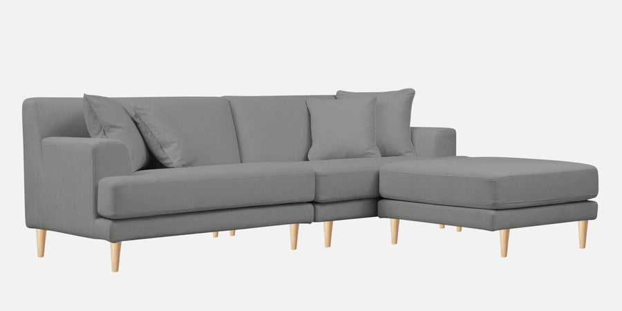 Woody Fabric Lhs Sectional Sofa 3 Lounger In Smoke Grey Colour - Febonic Living