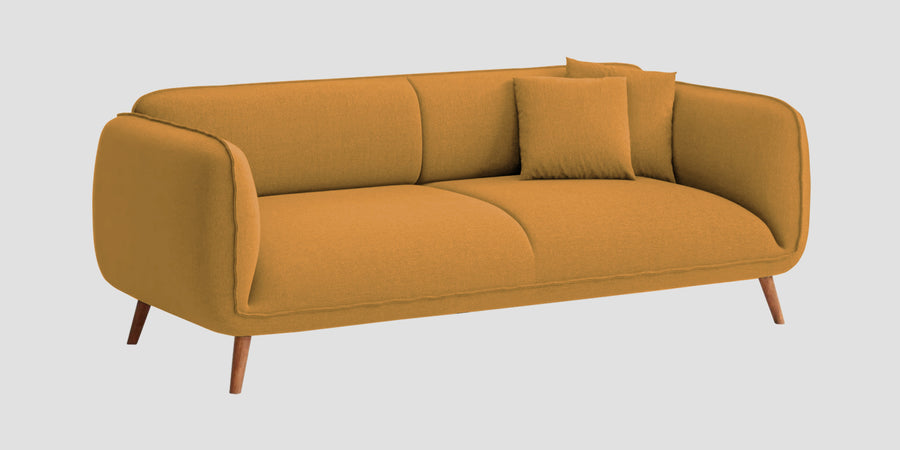 Zia Fabric 3 Seater Sofa In Corn Yellow Colour - Febonic Living