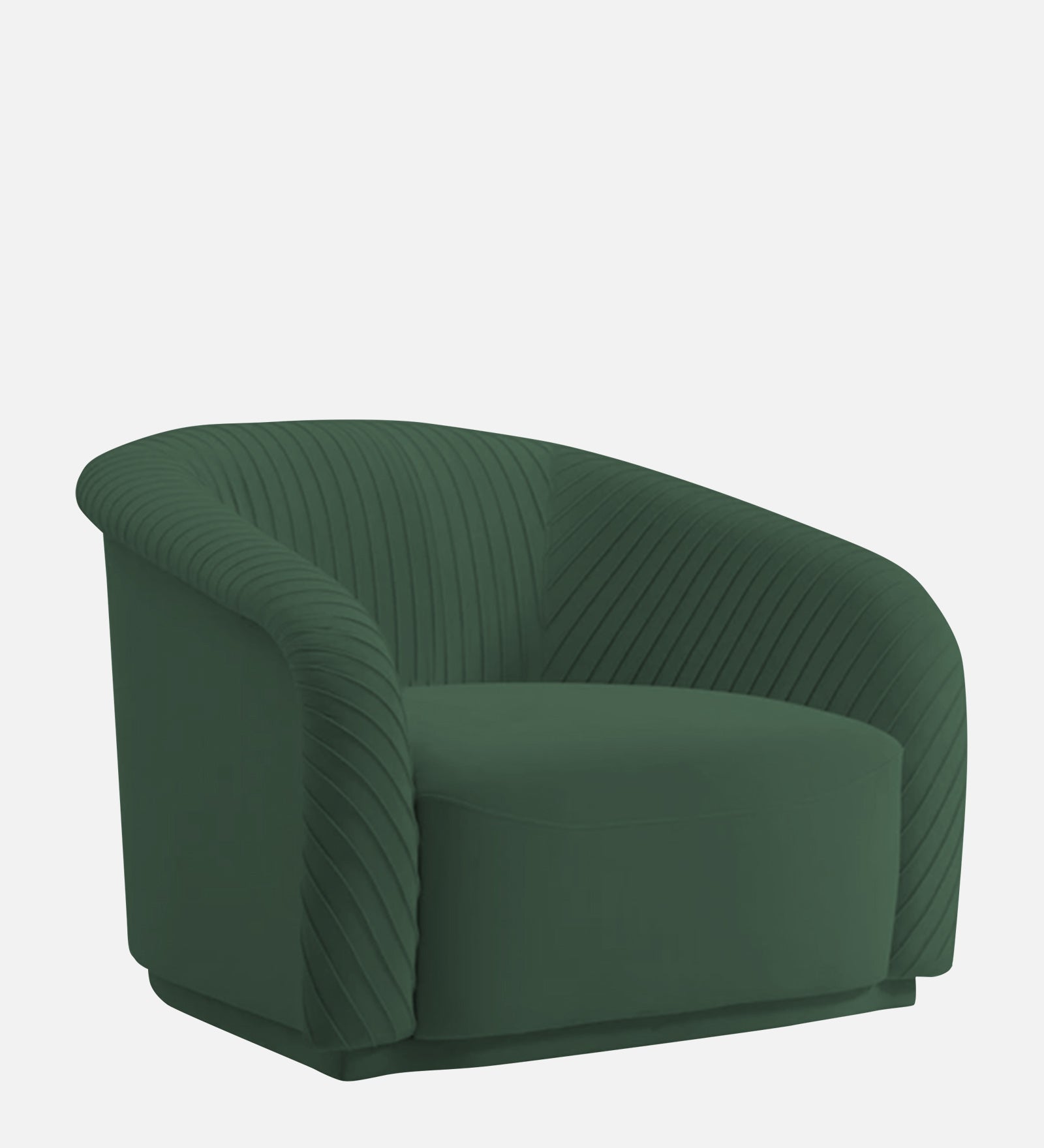 Yara Velvet Fabric 1 Seater Sofa in Amazon Green Colour