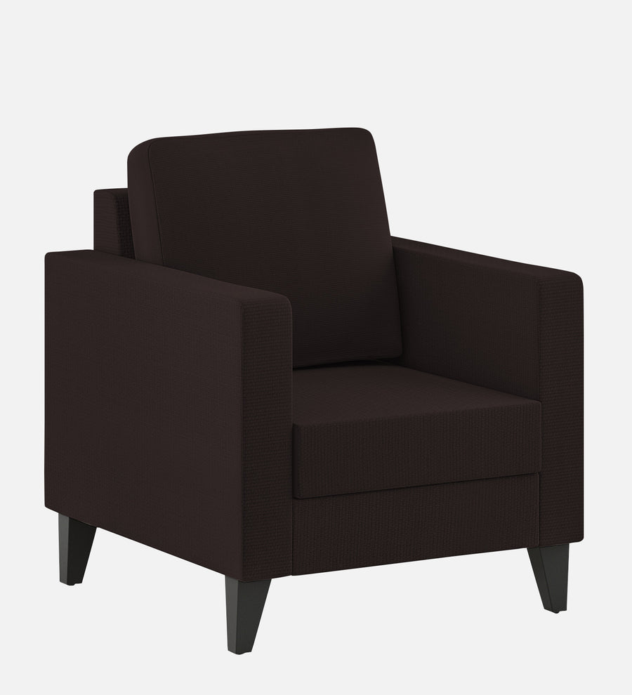 Nori Fabric 1 Seater Sofa In Dark Brown Colour - Febonic Living