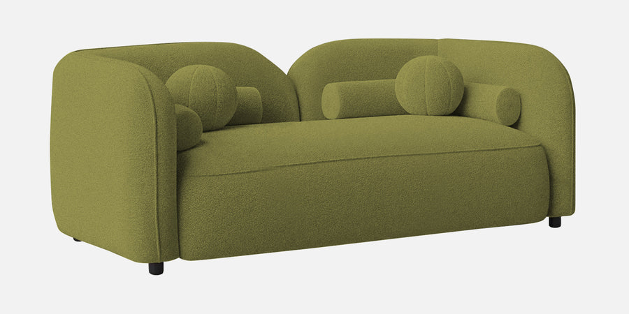 Corny Boucle Fabric 2 Seater Sofa In Apple Green Colour - Febonic Living