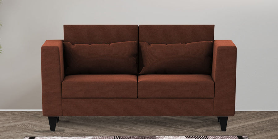 Nipul Fabric 2 Seater Sofa In Coffee Brown Colour - Febonic Living