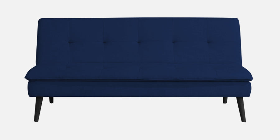 Toner Fabric 3 Seater Convertible Sofa Cum Bed In Royal Blue Colour - Febonic Living