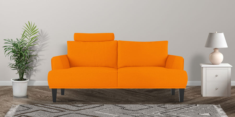 Como Fabric 2 Seater Sofa In Vivid Orange Colour - Febonic Living