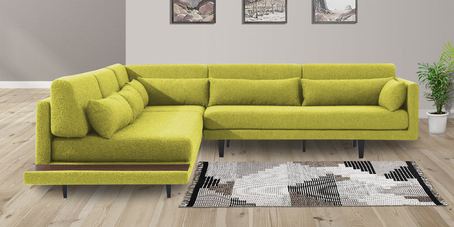 Malta Fabric 6 Seater Rhs Corner Sofa In Parrot Green Colour - Febonic Living