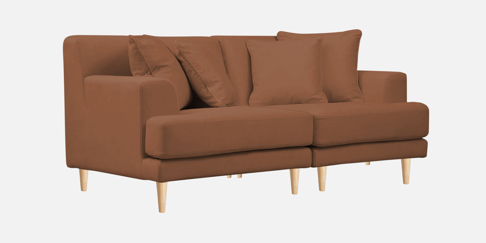 Woody Fabric 3 Seater Sofa in Caramel Beige Colour