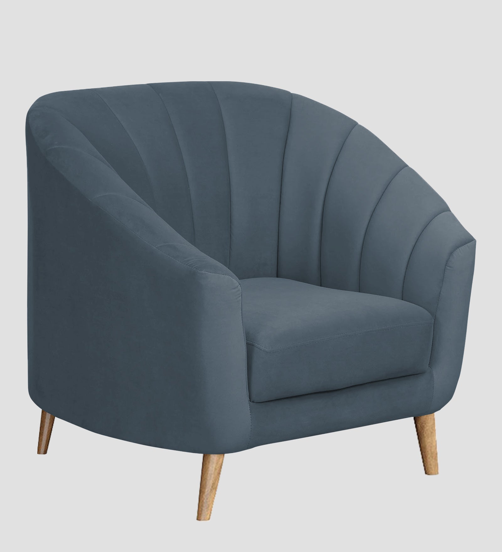 Nancy Velvet 1 Seater Sofa in Oxford Blue Colour