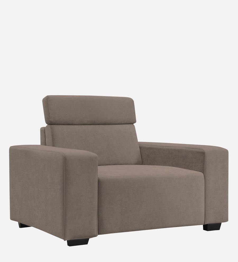 Hiro Fabric 1 Seater Sofa In Rock Beige Colour - Febonic Living