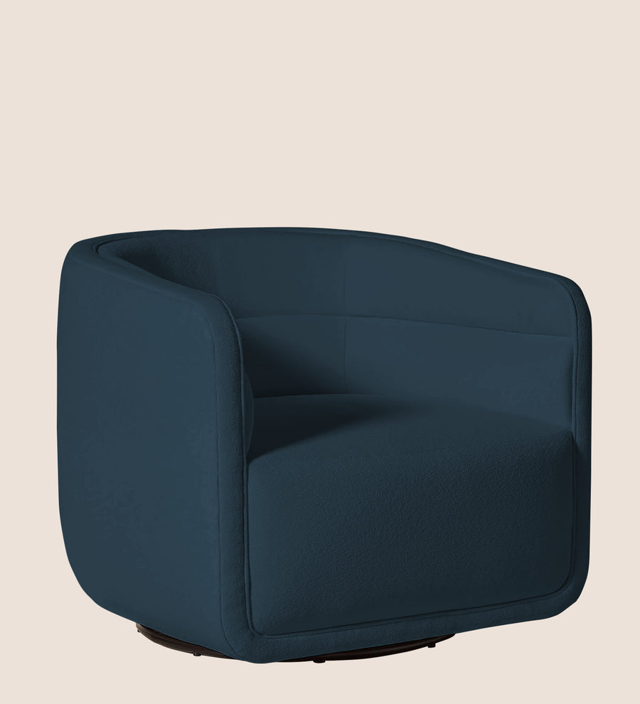 Ria Fabric Swivel Chair In Cool Blue Colour - Febonic Living
