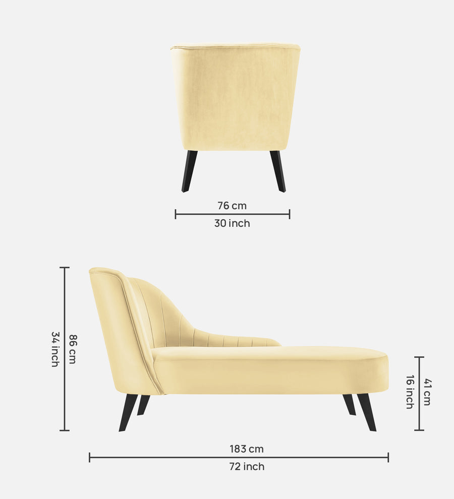 Flora Velvet Rhs Chaise Lounger In Sandy Beige Colour - Febonic Living