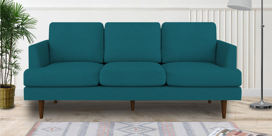 Motra Velvet 3 Seater Sofa In Pine Green Colour - Febonic Living
