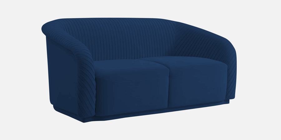 Yara Velvet Fabric 2 Seater Sofa In Imperial Blue Colour - Febonic Living