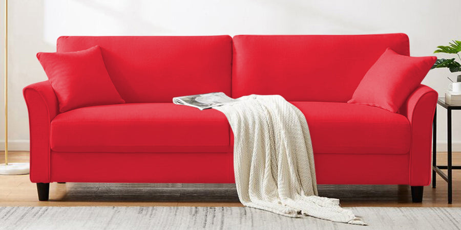 Daroo Velvet 3 Seater Sofa In Ox Blood Maroon Colour - Febonic Living