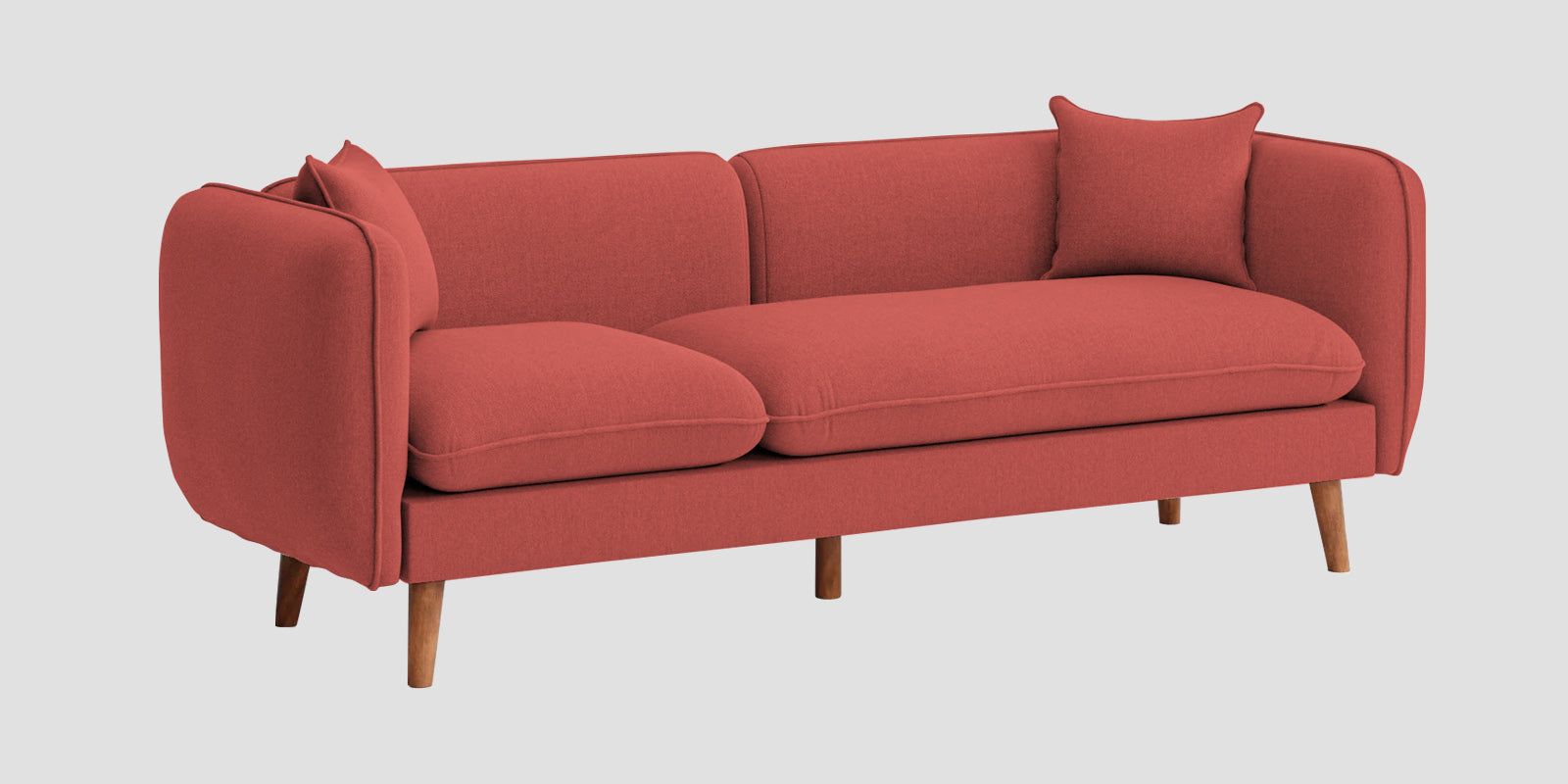 Reva Fabric 3 Seater Sofa In Salmon Pink Colour - Febonic Living