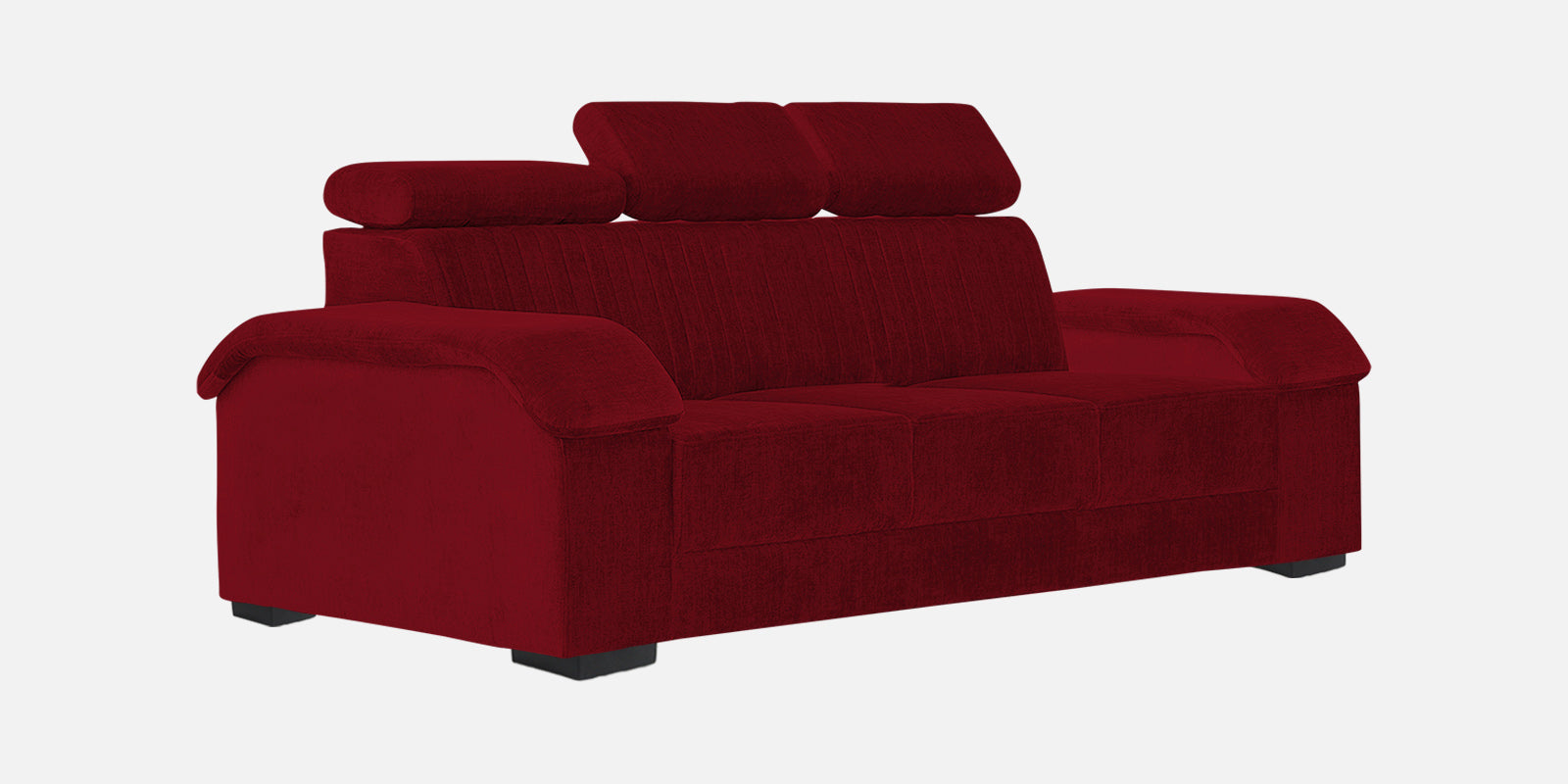 Draco Fabric 3 Seater Sofa In Ruby Red Colour - Febonic Living
