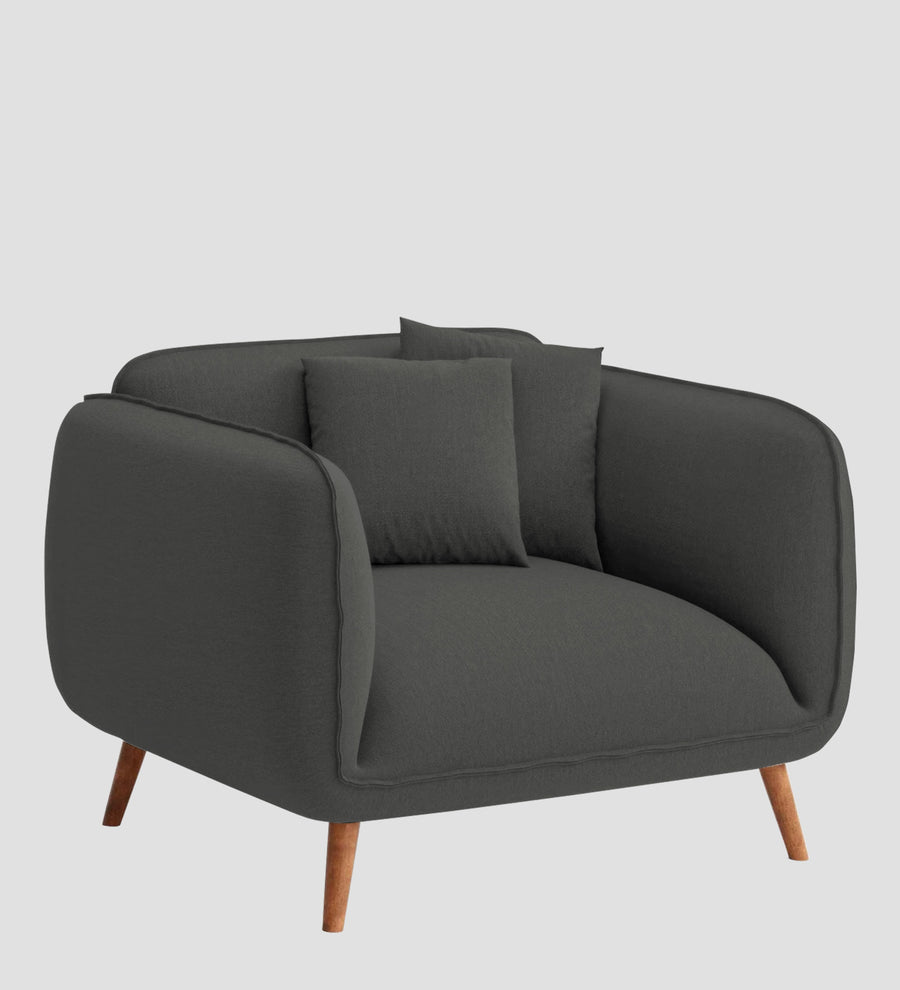 Zia Fabric 1 Seater Sofa In Stone Grey Colour - Febonic Living