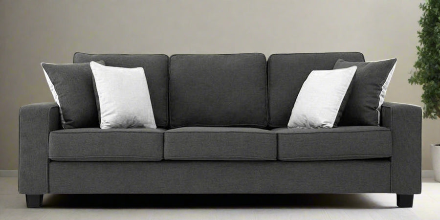 Ladybug Fabric 3 Seater Sofa In Charcoal Grey Colour - Febonic Living