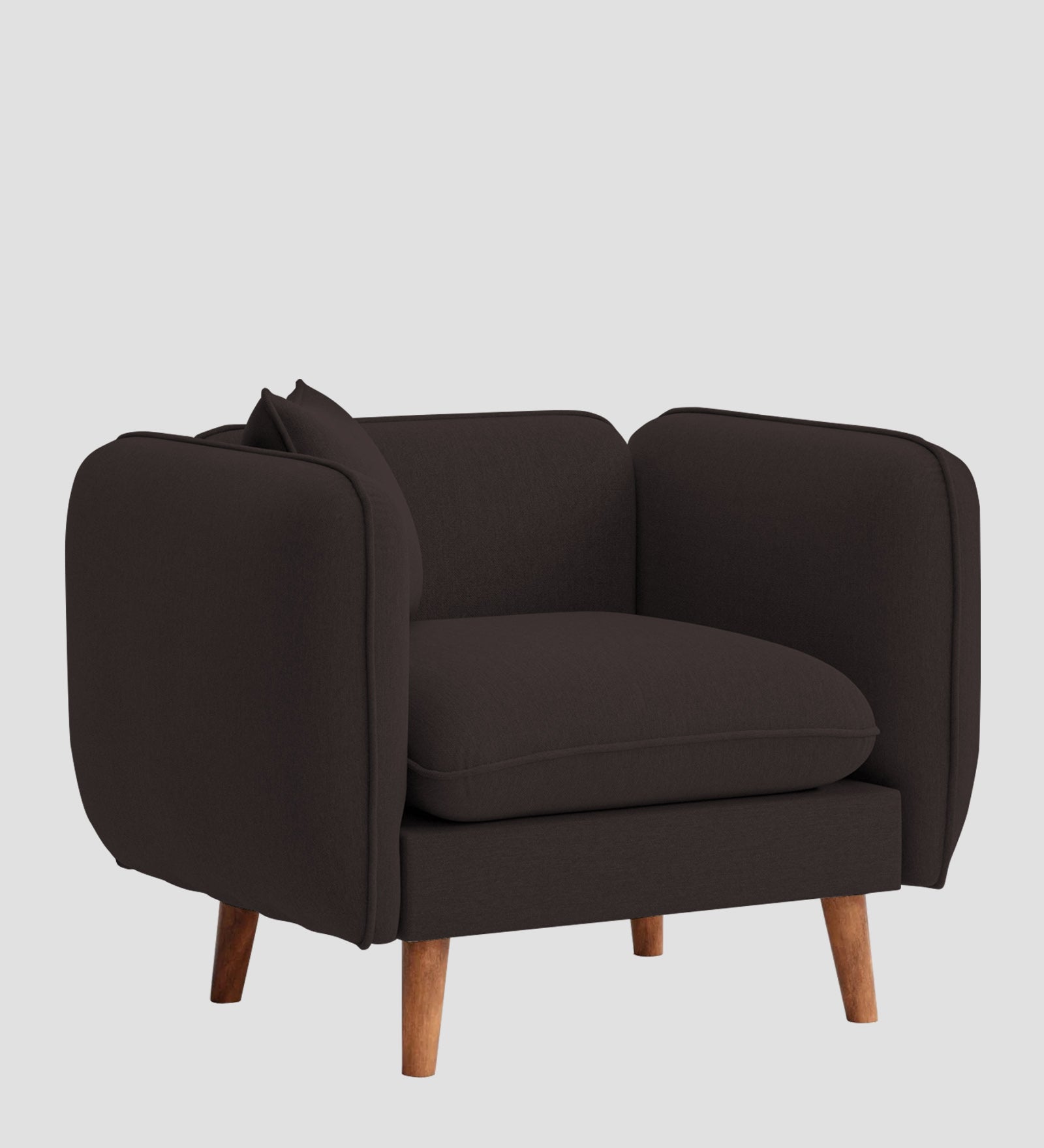 Reva Fabric 1 Seater Sofa In  Pebble Brown Colour - Febonic Living