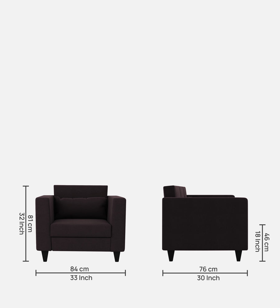 Nipul Fabric 1 Seater Sofa In Cara Brown Colour - Febonic Living