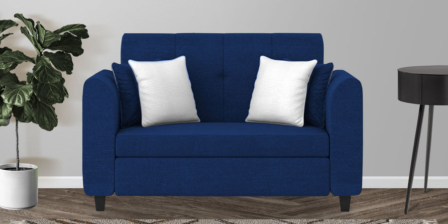 Denmark Fabric 2 Seater Sofa In Royal Blue Colour - Febonic Living