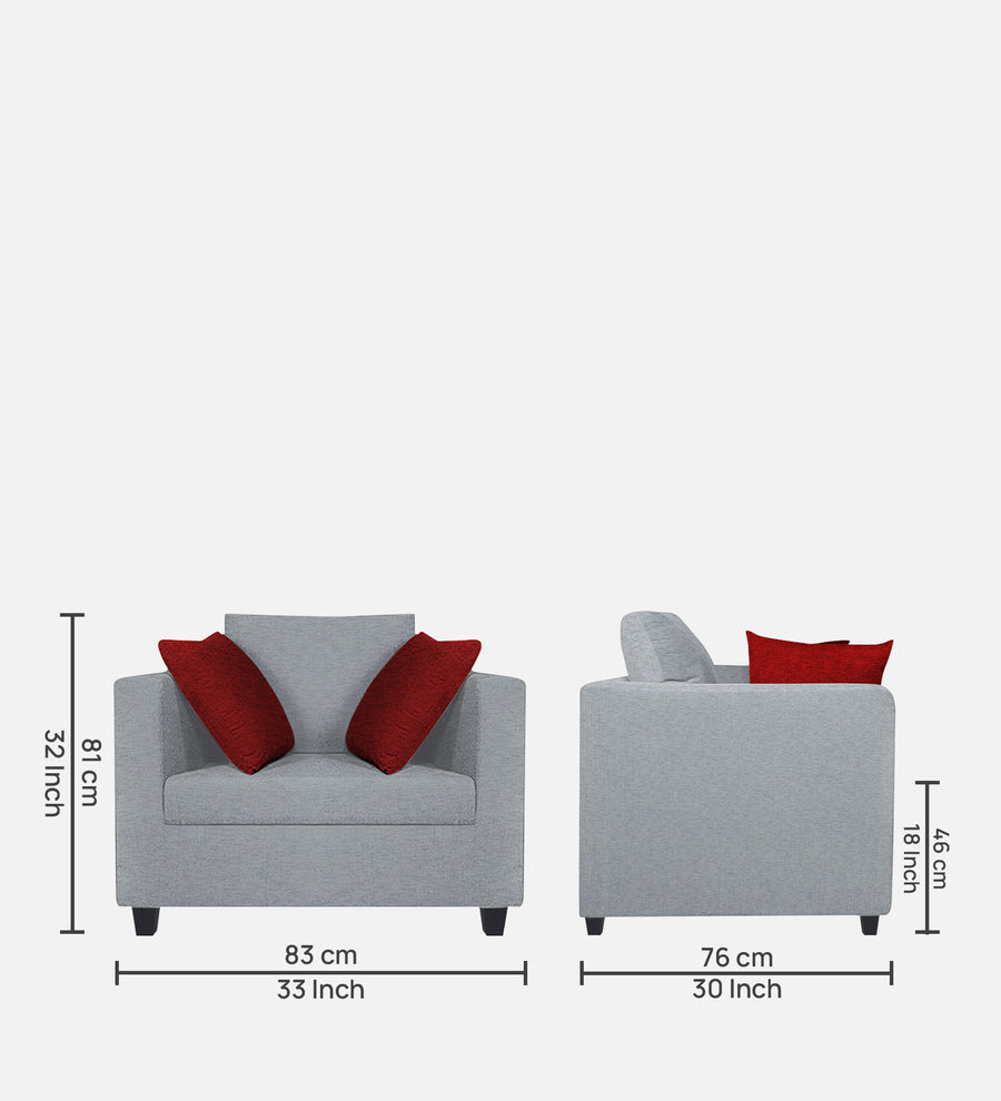 Nuska Fabric 1 Seater Sofa In Coin Grey Colour - Febonic Living