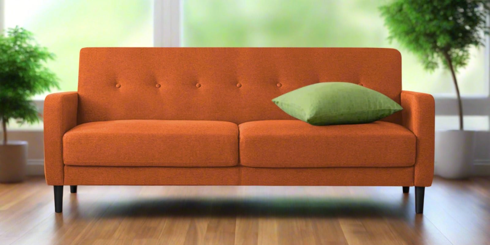 Marq Fabric 3 Seater Sofa in Vivid Orange Colour