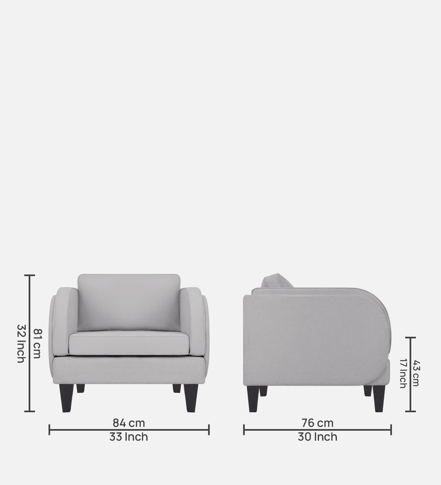 Siddy Fabric 1 Seater Sofa In Lit Grey Colour - Febonic Living