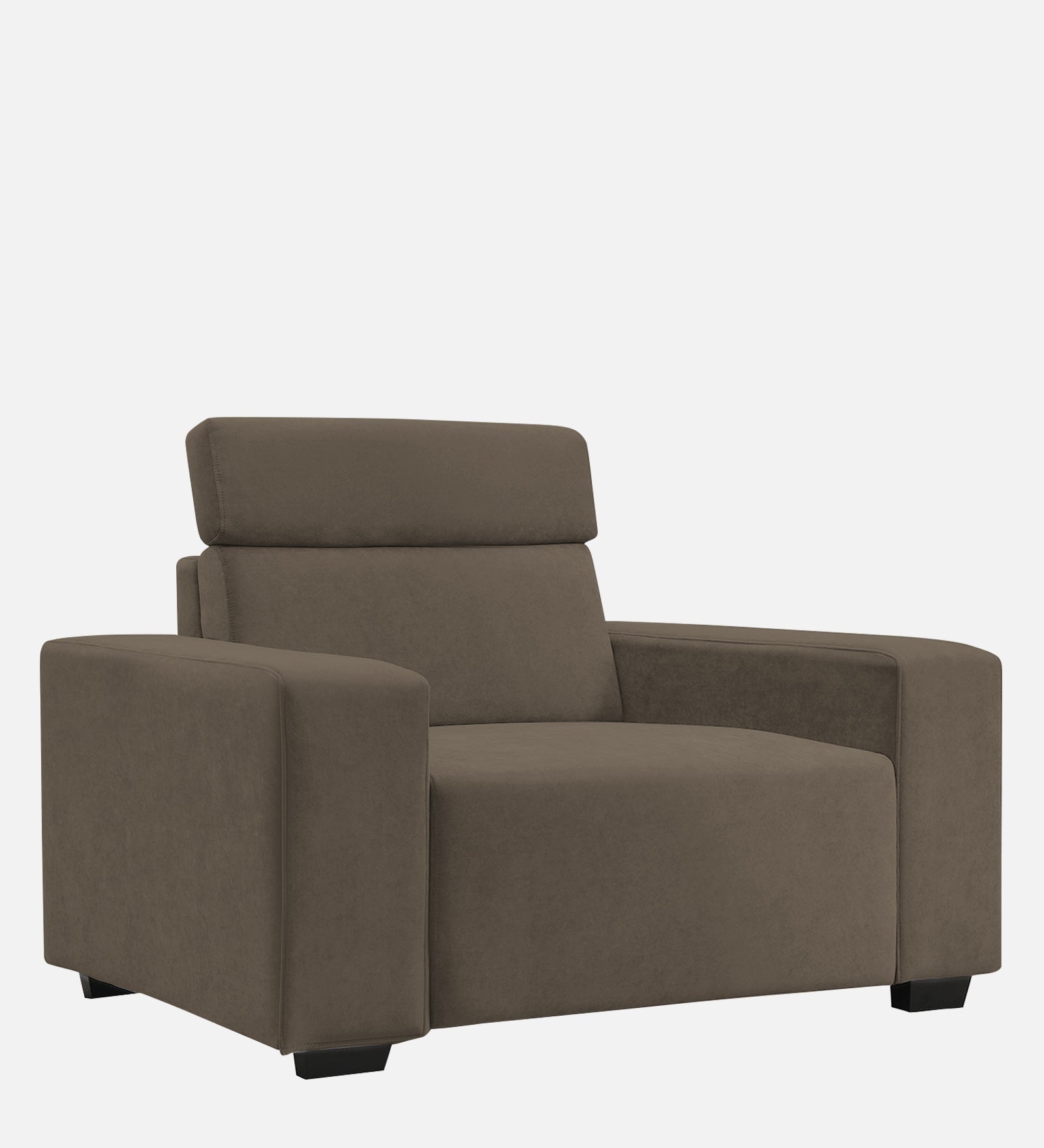 Hiro Fabric 1 Seater Sofa In  Broco Dust Colour - Febonic Living