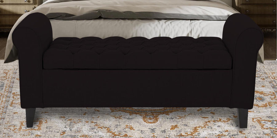Nowia Fabric 2 Seater Recamier In Cara Brown Colour With Storage - Febonic Living