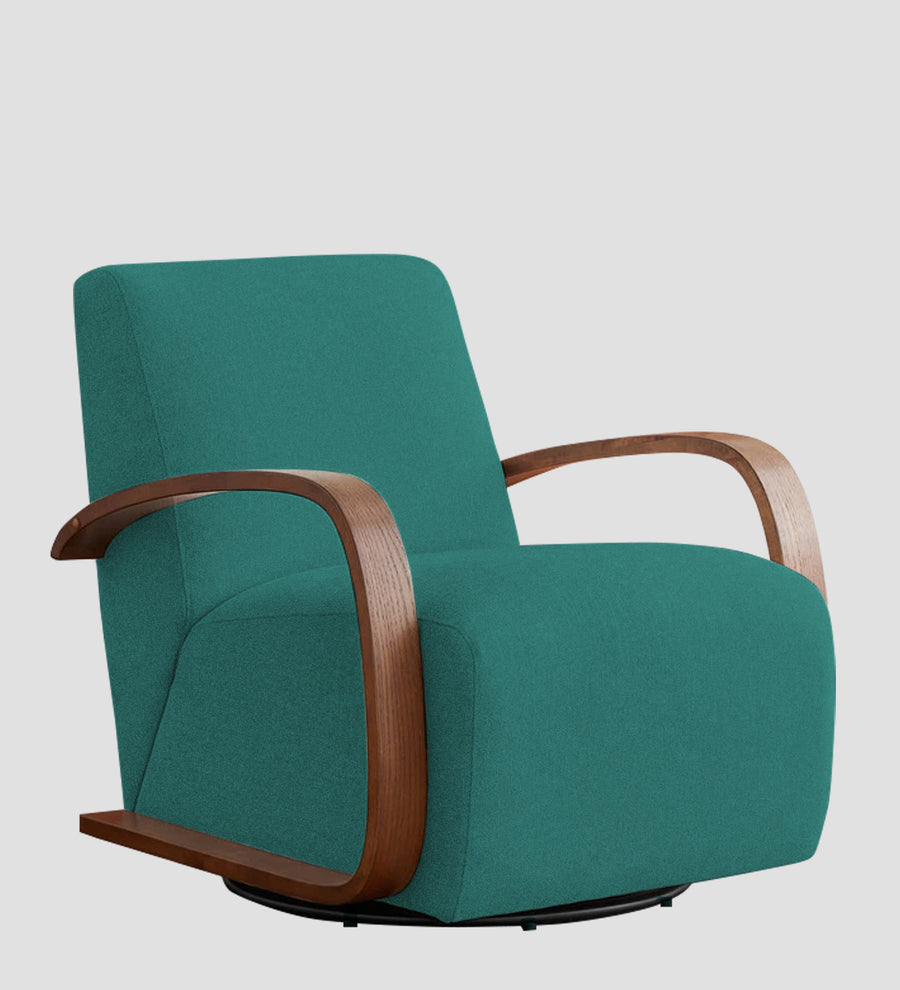 Balma Fabric Swivel Chair In Sea Green Colour - Febonic Living