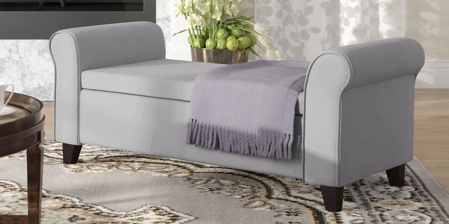 Molo Fabric 2 Seater Recamier In Lit Grey Colour With Storage - Febonic Living