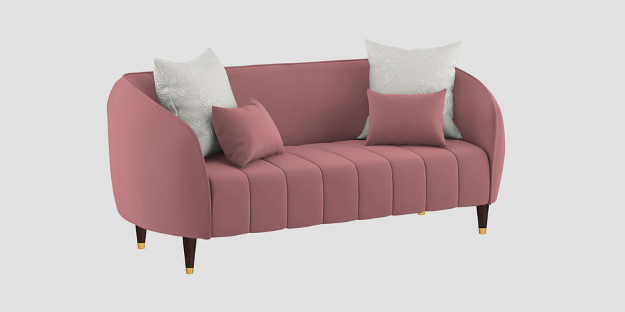 Hairo Velvet 2 Seater Sofa In Rose Pink Colour - Febonic Living