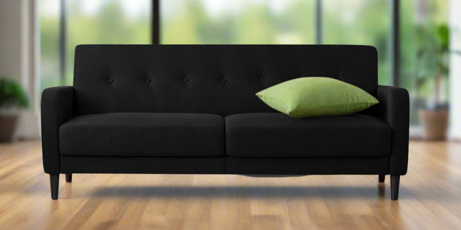 Marq Fabric 3 Seater Sofa in Zed Black Colour