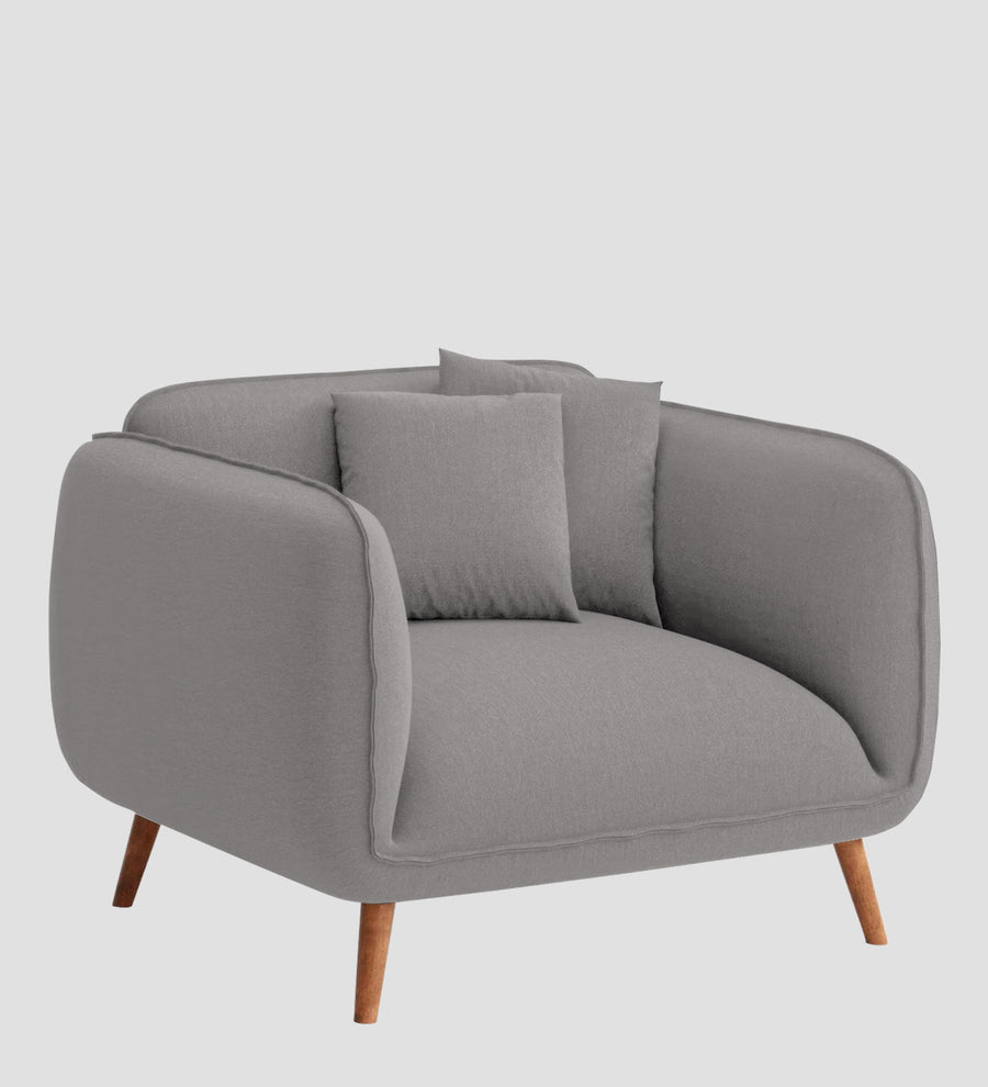 Zia Fabric 1 Seater Sofa In Silver Grey Colour - Febonic Living