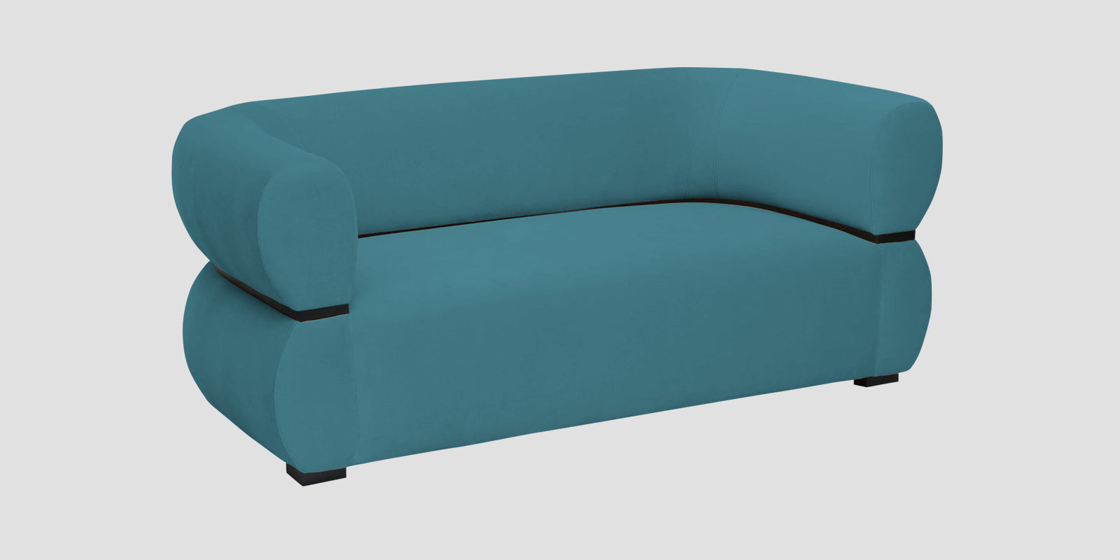 Kula Velvet 2 Seater Sofa In Aqua Blue Colour