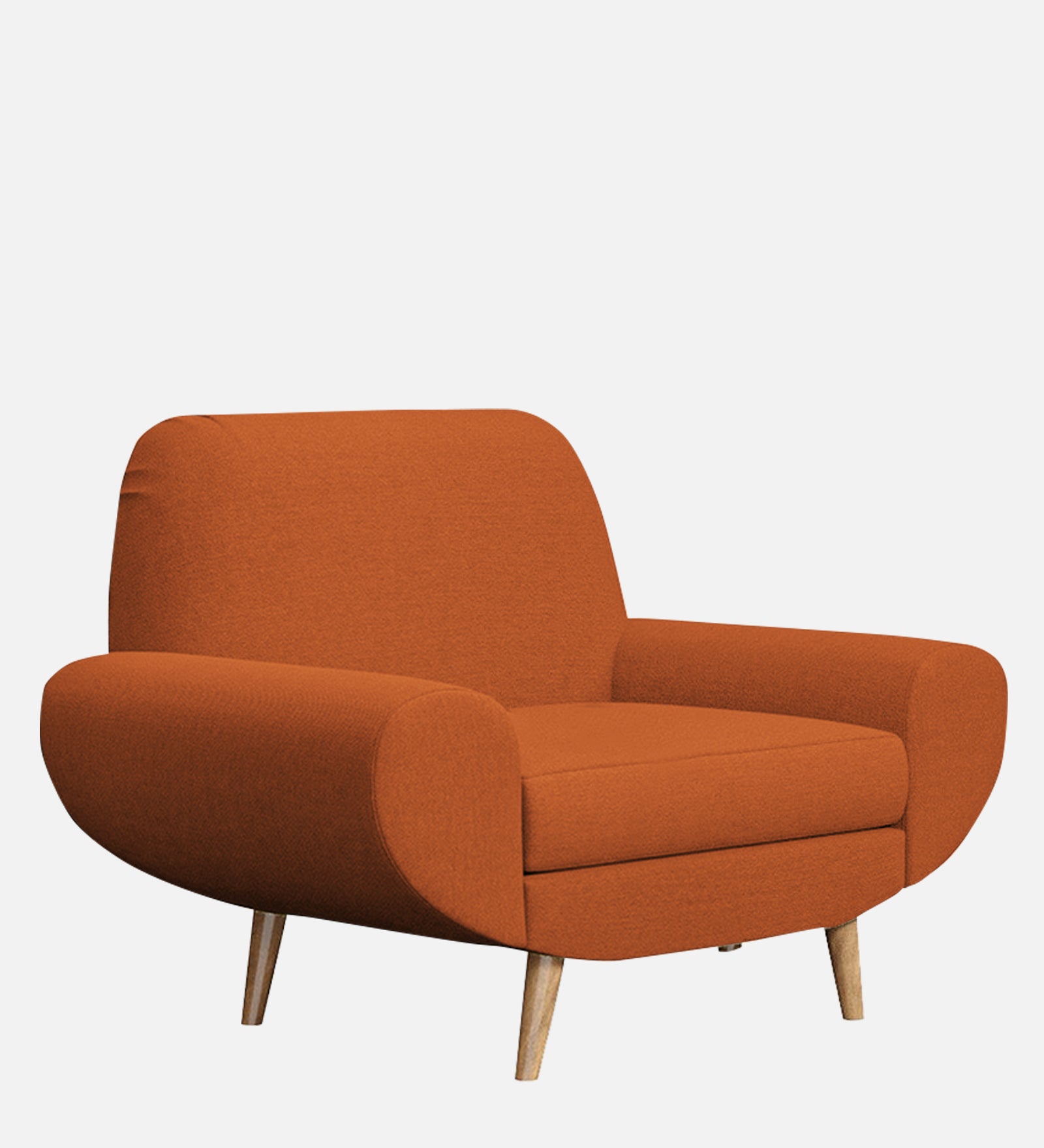 Jessy Fabric 1 Seater Sofa in Vivid Orange Colour