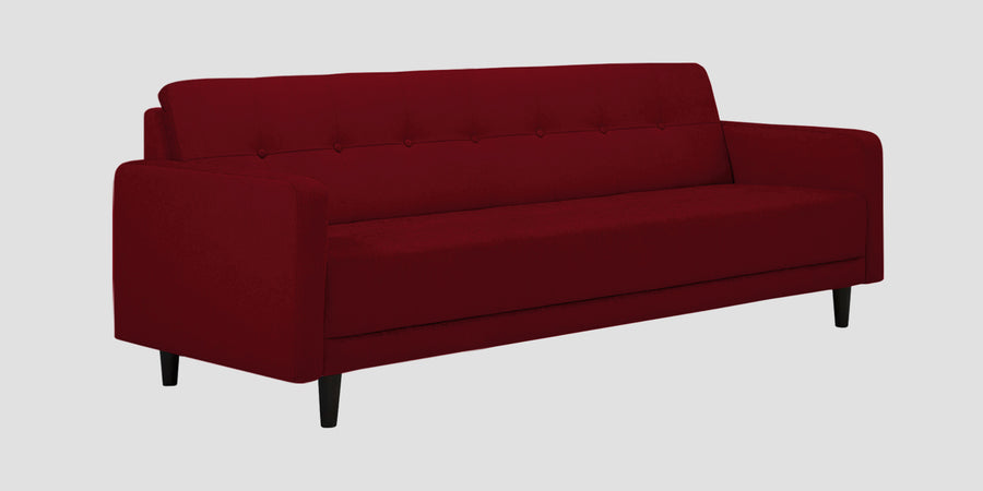Noha Fabric 3 Seater Sofa In Ruby Red Colour - Febonic Living