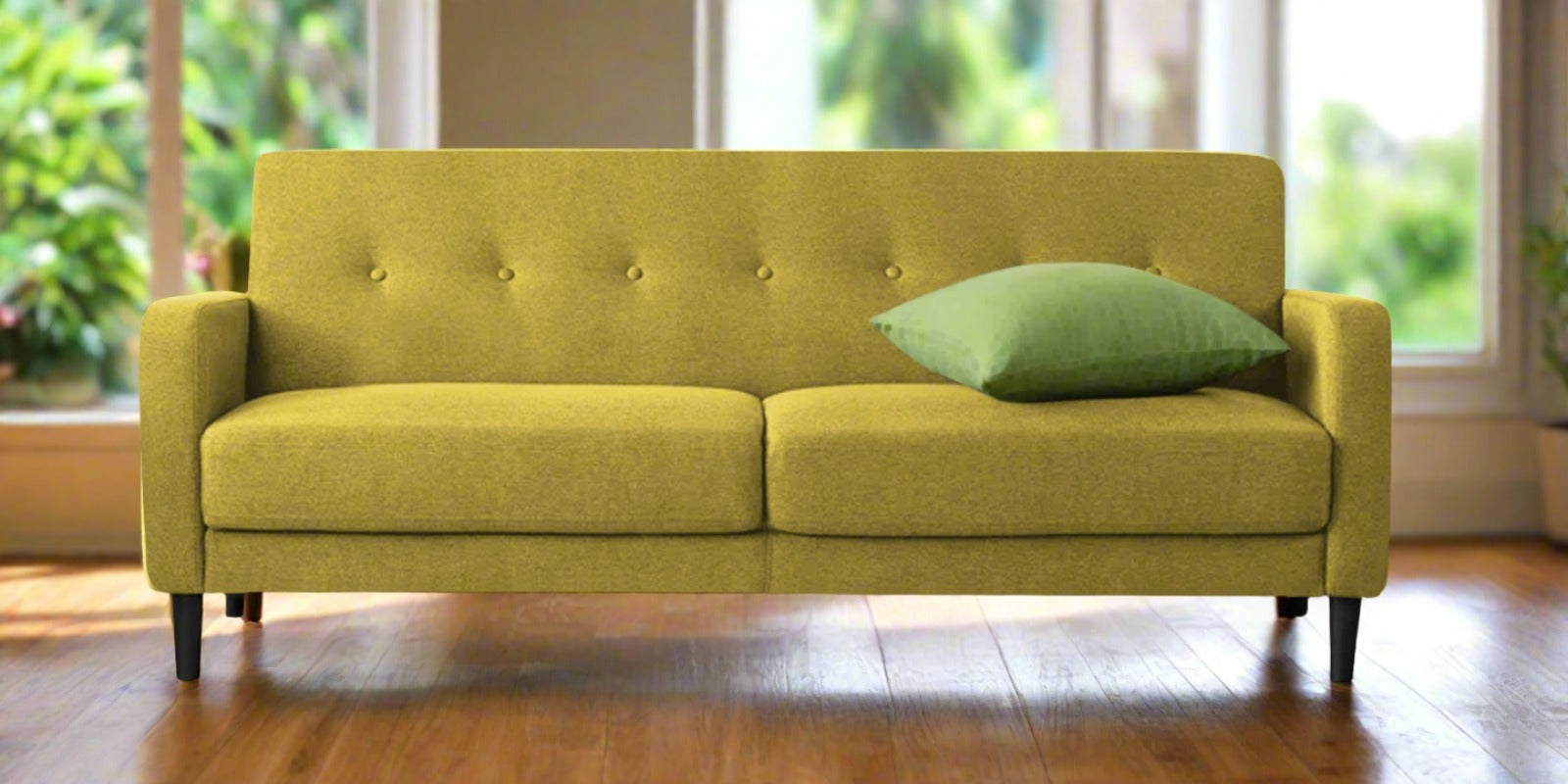 Marq Fabric 3 Seater Sofa in Parrot Green Colour