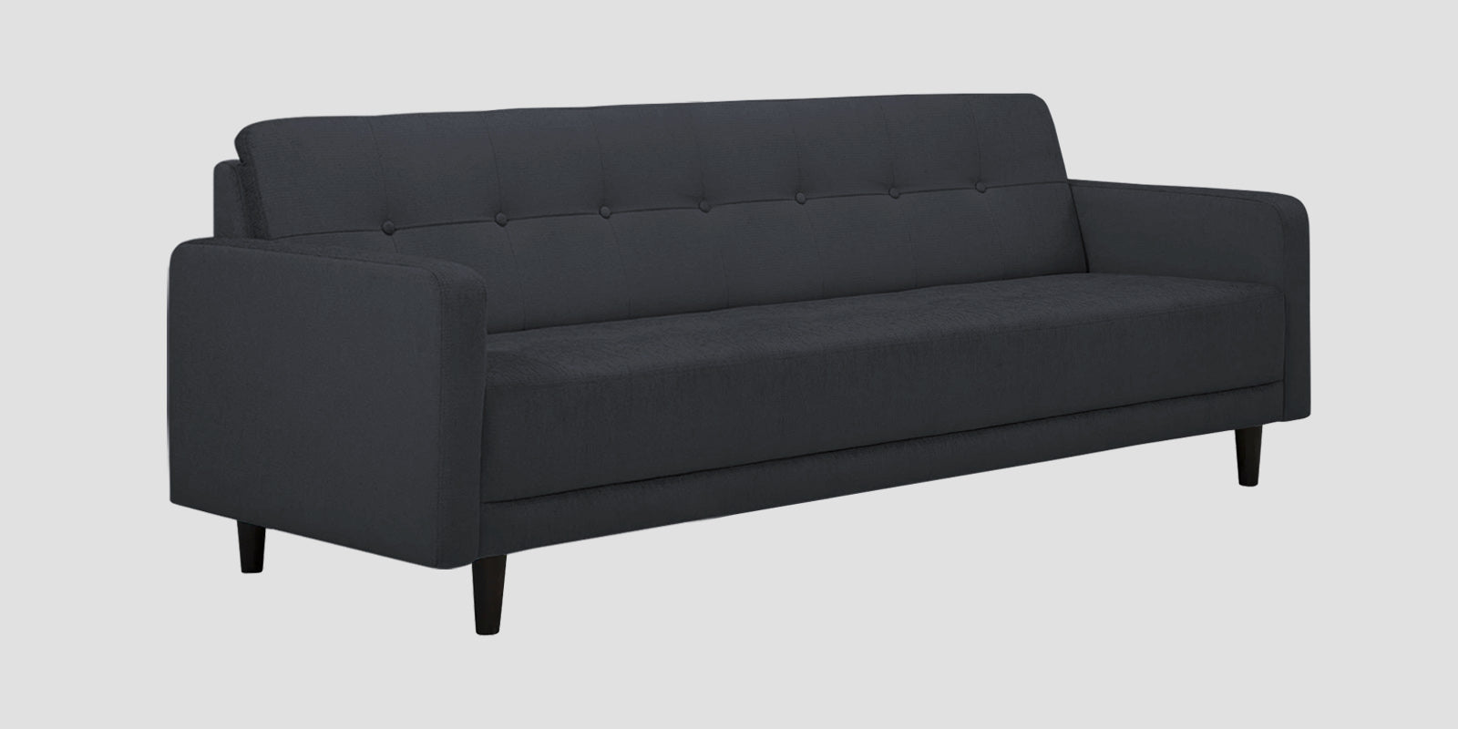 Noha Fabric 3 Seater Sofa In Charcoal Grey Colour