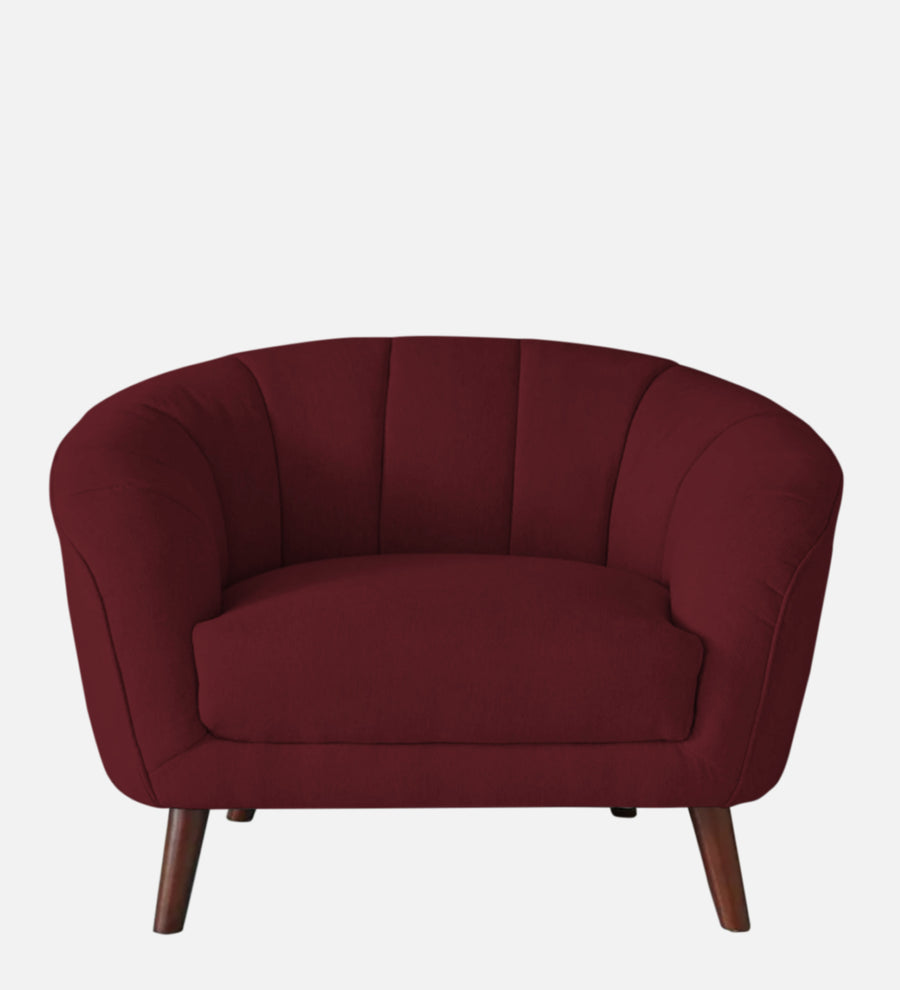 Benjamin Fabric 1 Seater Sofa In Blood Maroon Colour - Febonic Living