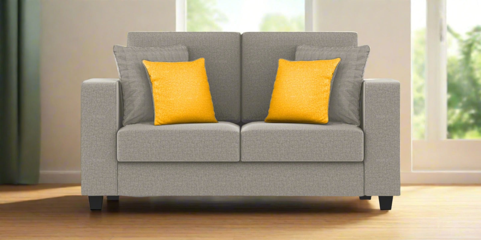 Nabi Fabric 2 Seater Sofa In Lit Grey Colour