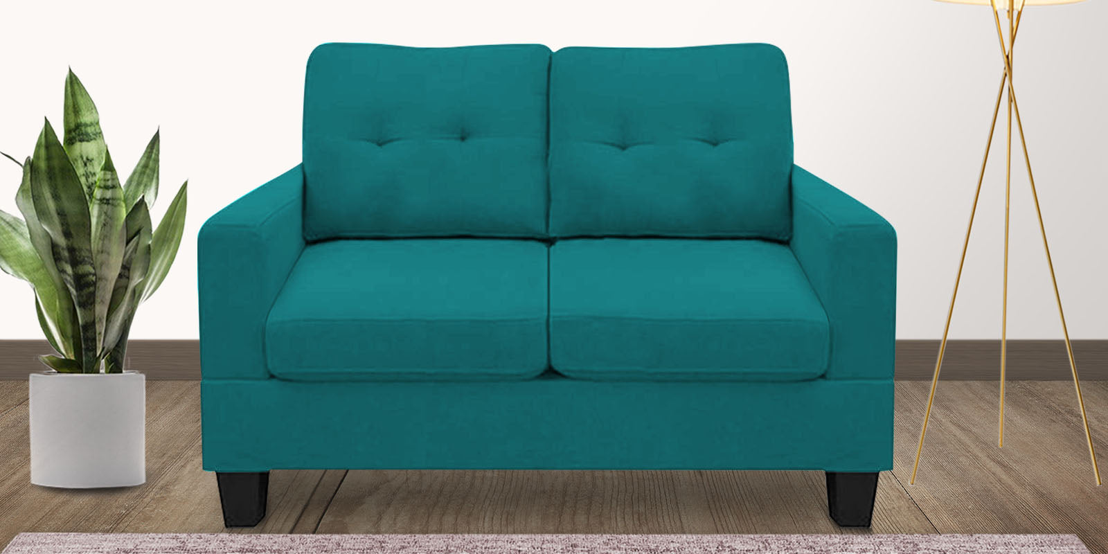 Thomas Fabric 2 Seater Sofa in Sea Green Colour