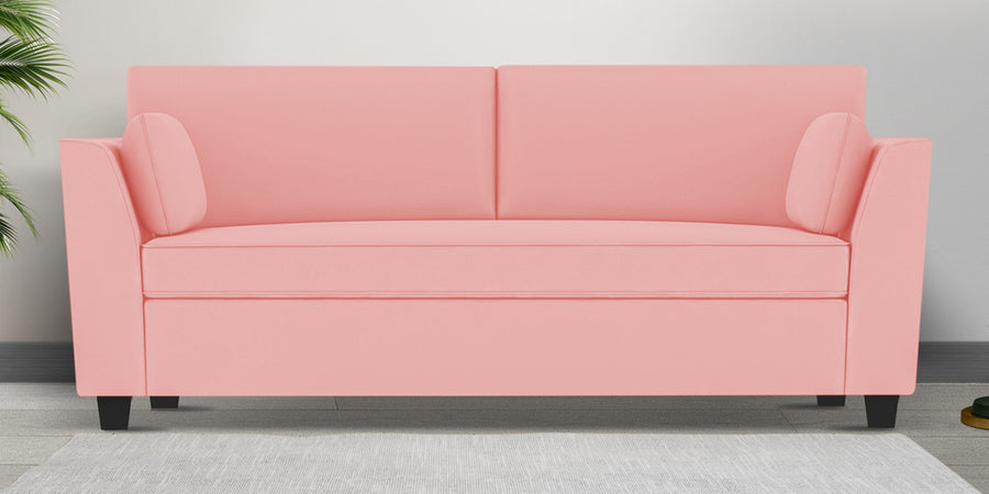 Bristo Velvet 3 Seater Sofa In Millennial Pink Colour With Storage - Febonic Living