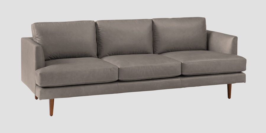 Sterio Leatherette 3 Seater Sofa In Steel Grey Colour - Febonic Living