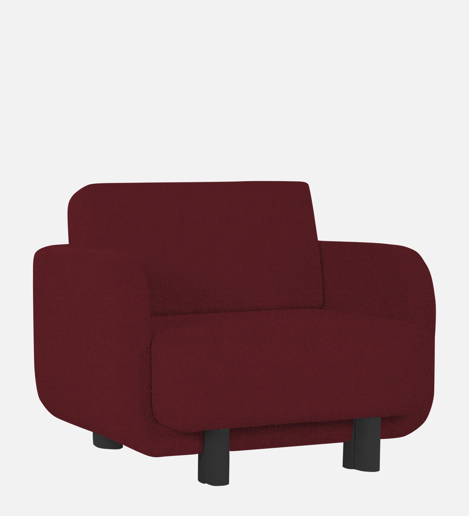 Varu Fabric 1 Seater Sofa In  Blood Maroon Colour - Febonic Living