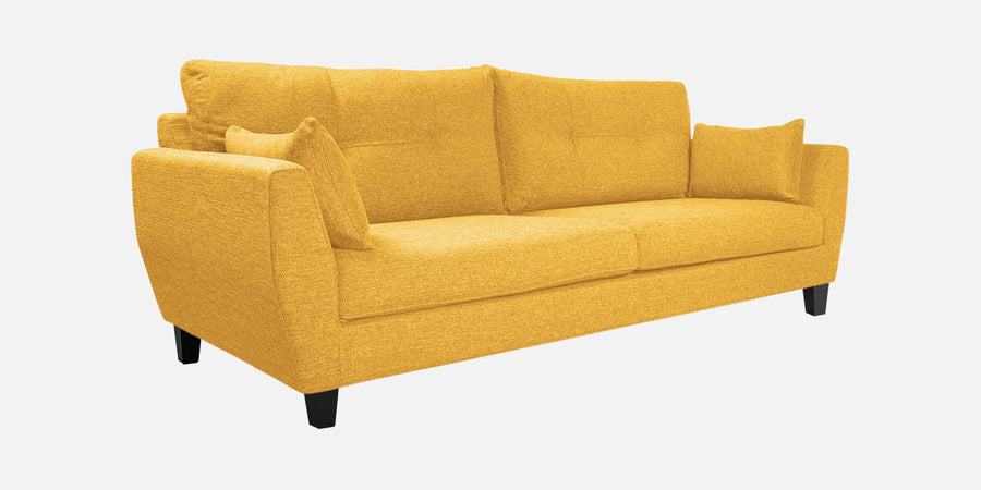 Mario Fabric 3 Seater Sofa In Bold Yellow Colour - Febonic Living